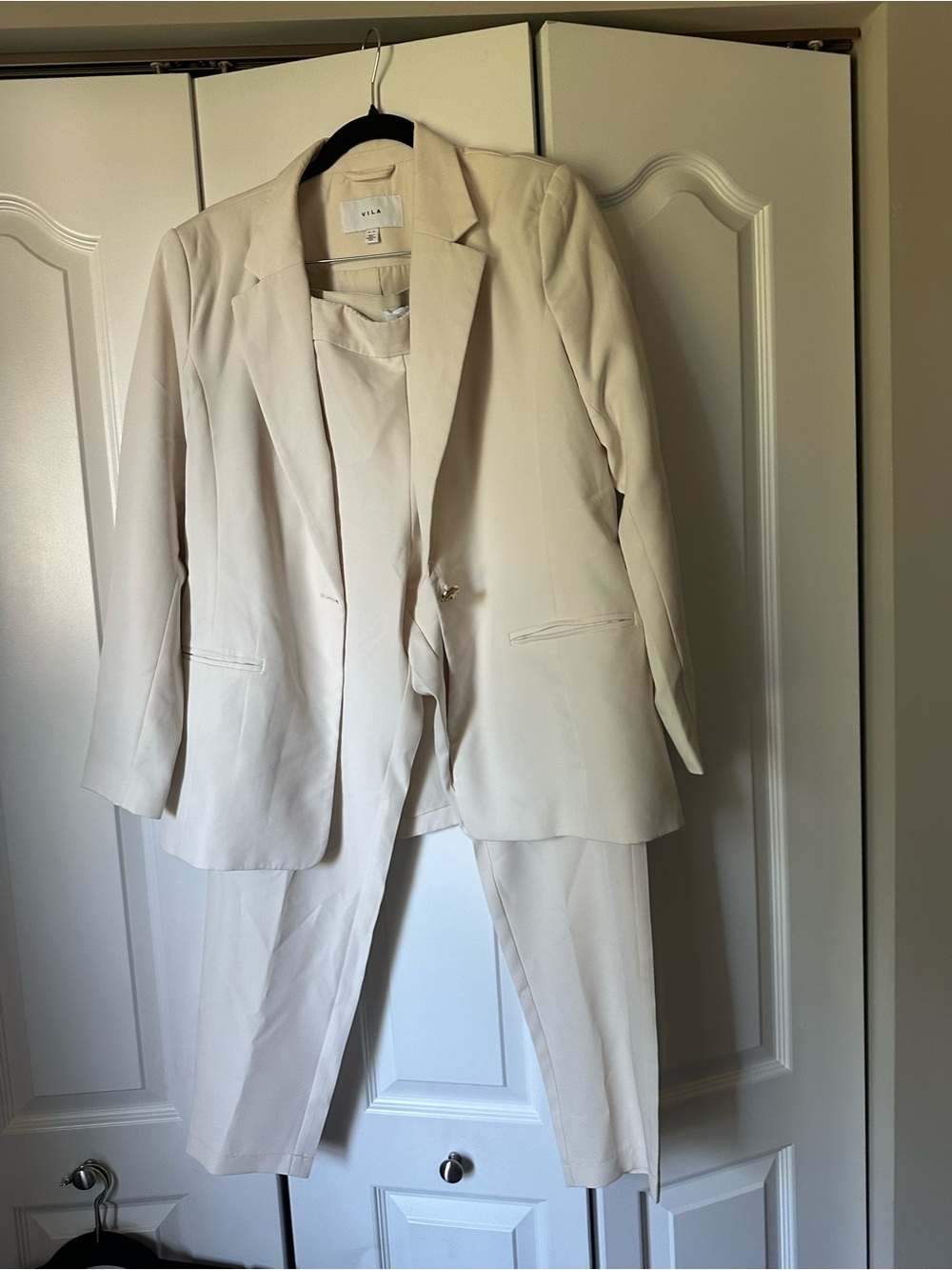 Vila Cream Women's Blazer & Pants Set